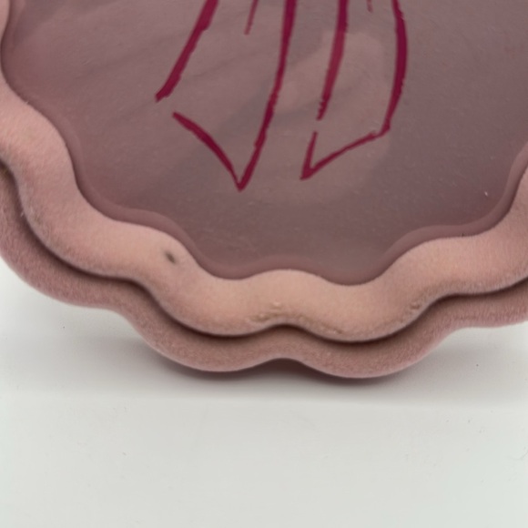 Ceramic with pink felt cover photo frame (for 4.95” diameter photo) - Picture 2 of 5